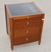 1 x CHANNELS Classically Styled Designer Solid Wood End Table with Pull-Out Tray, 3-Drawer Soft-