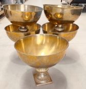 5 x Gold Tone Plated Terrines - Ex-Showroom Display Pieces - Ref: HBK436 / 7688099 WH2 - CL987 -
