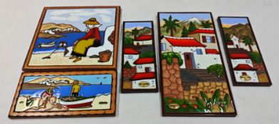 5 x Canary Islands Decorative Wall Hung Tiles - NO VAT ON THE HAMMER - Ref: - CL444 - Location: