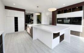 1 x Bespoke HÄCKER German-made Handleless Fitted Kitchen, Dark Walnut & Crystal White - ORP £29,999