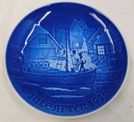 1 x Vintage Bing & Grondahl Copenhagen Porcelain Christmas Welcome Plate 1976 - NO VAT ON THE HAMMER