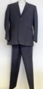 1 x TM LEWIN Men's Pure Merino Wool 2-Piece Suit in Navy Blue - Size: Chest 40S / Waist 32R - Ref: