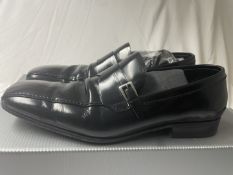 1 x Pair of Genuine PRADA Men's Italian Designer Leather Loafer Shoes in Black - Size 7 - Ref: LB615