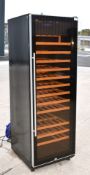 1 x Swiss Cave Upright Single Door Wine Bottle Cooler - Contemporay Black Finish with Smoked Glass