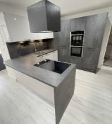 1 x Bespoke HÄCKER German-made Fitted Kitchen in Concrete Graphite & Brilliant White - ORP £11,499