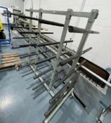 1 x Glass Transport Rack on Heavy Duty Castors - Metal Frame with Rubber Coated Arms
