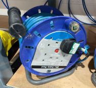 1 x Masterplug 25m 240v Extension Cable Reel With Four Outlets