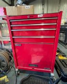 1 x Set of Mobile Ball Bearing Roller Drawers - Tool Cabinet with Work Surface, Castors and Pull