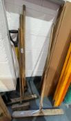 1 x Assorted Job Lot of Warehouse Cleaning Tools Including Brushes, Shovel, Dustpans and More