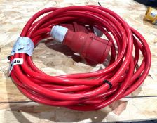 1 x Industrial 3 Phase 5 Pin 400V/16A Extension Cable
