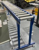 1 x 10ft Metal Conveyor Roller Table Featuring a Metal Frame and Metal Rollers - Size: 1.5ft Wide