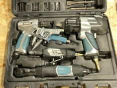 1 x Erbauer Compressed Air Multi Tool Kit with 5 Tools, including an Air Ratchet, Impact Wrench