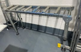 1 x Gravity Roller Conveyor, Steel - 152cm length, 46cm width, adjustable height range 24-36 inches