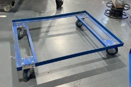 1 x Blue Dolly Transporter - Heavy-Duty Frame, Metal, 4 Swivel Castor Wheels