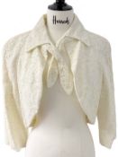 1 x Ladies' Designer Lace Bolero Shrug Jacket in Cream - Size: IT 44 - Original Price: €995.00