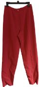 1 x ROBERTO AVOLIO MILANO Ladies' Italian Designer Pure Wool Trousers in Red - Size: IT 40 / UK