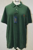 1 x RALPH LAUREN Mens' Custom Slim Fit Mesh Polo Shirt in Green - Size: L - Original Price £119.00