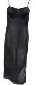 1 x LA PERLA Ladie's Italian Designer See-Thru Full Slip Nightgown in Black - Size: EU44 - From An