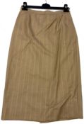 1 x ROBERTO AVOLIO MILANO Ladies' Italian Designer Pure Wool Knee Length Skirt in Camel Brown -