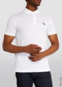 1 x RALPH LAUREN 'Purple Label' Mens' Premium White Cotton Logo Polo Shirt - Size: L Regular Fit -