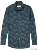 1 x DESMOND & DEMPSEY Mens Slim-fit Printed Cotton Long Sleeve Pyjama Shirt - Original Price £175.00