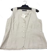 1 x ROBERTO AVOLIO MILANO Ladies' Italian Designer Buttoned Gilet in Light Grey - Size: EU 44 -
