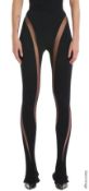 1 x MUGLER PARIS Cutout Illusion Leggings in Black - Size: FR 36 / UK 8 - Original Price £1,120 -