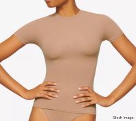 1 x SKIMS Fits Everybody Short Sleeve T-Shirt in Sienna - Size: XXS = UK 0 - Original Price £48.00
