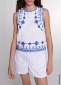 1 x MAJE Ladies' Premium French Sleeveless Embroidered Cotton Top - Original Price £259.00