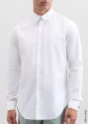 1 x PAL ZILERI Mens' Pure Cotton Double Cuffed Shirt in White - Size: EU 38 - Original Price £215.00