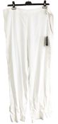 1 x Pair of RENA LANGE Ladies' German Designer Trousers in White - Size: UK 22 - Original Price: €