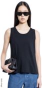 1 x 'S MAX MARA Ladies' 100% Cotton Jersey Vest in Black - Size: UK Small - Original Price £110.00