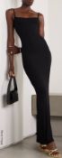 1 x SKIMS Soft Lounge Ribbed Long Sleeve Stretch-Modal Slip Dress in Onyx Black - Original Price £96