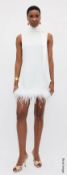 1 x RIXO Candice Silk Mini Dress with Ostrich Feathered Hemline - Size: S / UK 10 - RRP £650.00