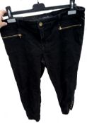 1 x Pair of J BRAND 'Iselin' Ladies' Corduroy Mid-Rise Ankle Length Skinny Trousers in Black - Size: