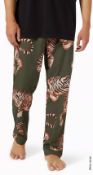 1 x Pair of Mens' DESMOND & DEMPSEY 'Rayas' Luxury Tiger-print 100% Cotton Pyjama Trouser Bottoms