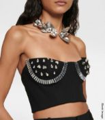 1 x AREA Crystal-Embellished Bustier in Black - Size: XS - Original Price £202.00 - Ref: ALT430
