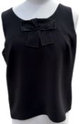 1 x ANNE BELIN Ladies' Designer Sleeveless Top in Black with Oversized Bow Detail - Size: EU42 -