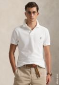 1 x RALPH LAUREN Custom Slim Fit Mesh Polo Shirt ib White - Size: XL - Original Price £119.00 - Ref: