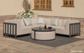 1 x MAZE 'Ibiza' 3.2-Metre Outdoor Corner Sofa & Table Set in Oatmeal - Original Price £5,999.00
