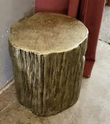 1 x CH Log Stump Coffee Table in a Gold Lustre - Recently Removed from a Luxury Furniture Retailer -