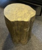 1 x CH Log Stump Coffee Table in a Gold Lustre - Recently Removed from a Luxury Furniture Retailer