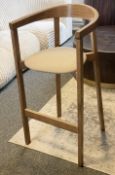 1 x Stylish Wooden Bistro Bar Chair with Upholstered Seat - Original Price £200.00 - Recently