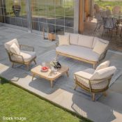 1 x MAZE 'Bali' Rope Weave 3-Seat Garden Sofa Set with Large Square Coffee Table - Original Price £