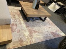 1 x Distressed-style Abstract Rug in Pink, 229 x 158cm - From a Luxury Furniture Retailer