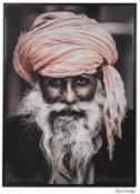 1 x Large 1.4 Metre Tall Framed Wise Man Wall Art, Recently Removed from a Luxury Furniture Retailer