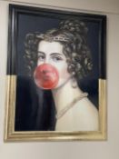 1 x Framed Bubble Gum Pop Art Image - Dimensions: 72 x 92cm - Recently Removed from a Luxury