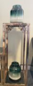 A Pair of Glass Vase Candle Holders with Concrete Bases - Recently Removed from a Luxury Furniture