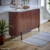 1 x Marble Topped Mango Wood Fluted Sideboard - Handmade in India - Original Price £629.00