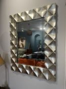 1 x Impressive Modern 3D Geometric Wall Mirror - Dimensions: W86cm x H106cm - Recently Removed